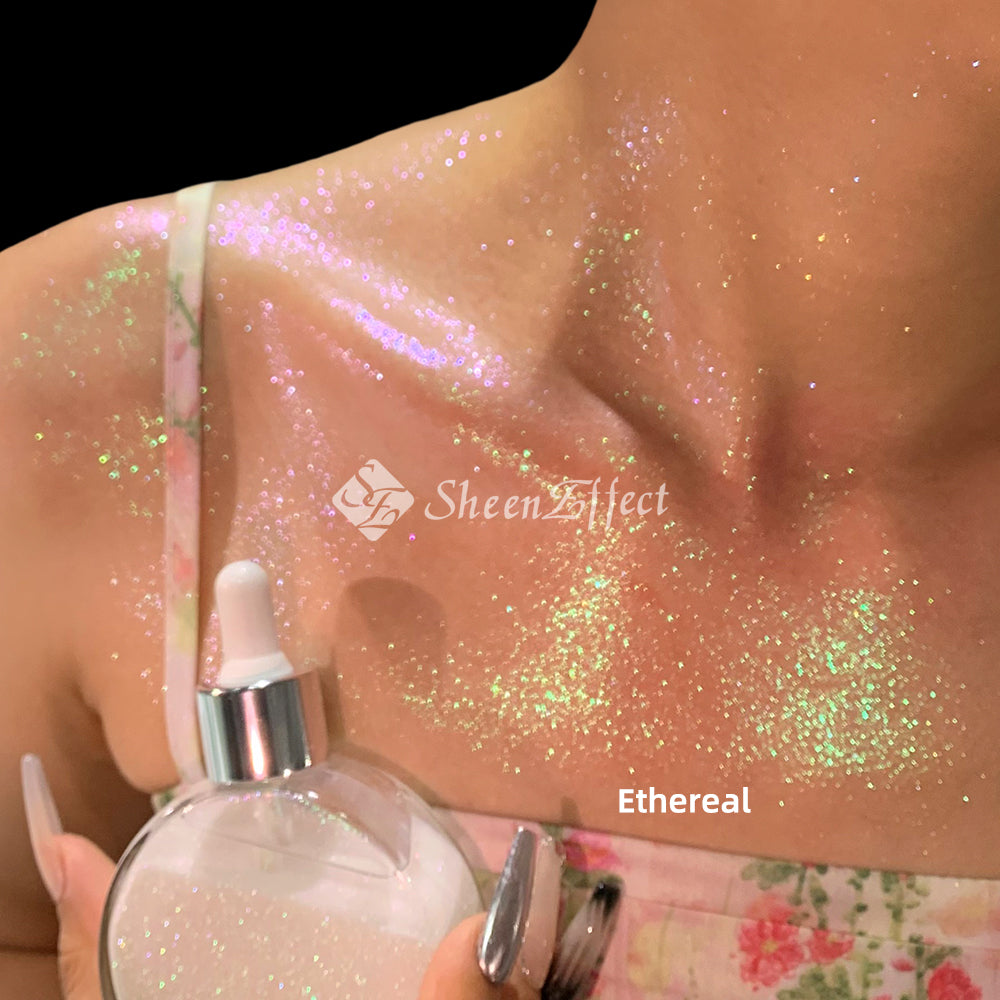 SheenEffect Stardust Body Highlighter Liquid Vegan Illuminating Glow Drops for Face & Body