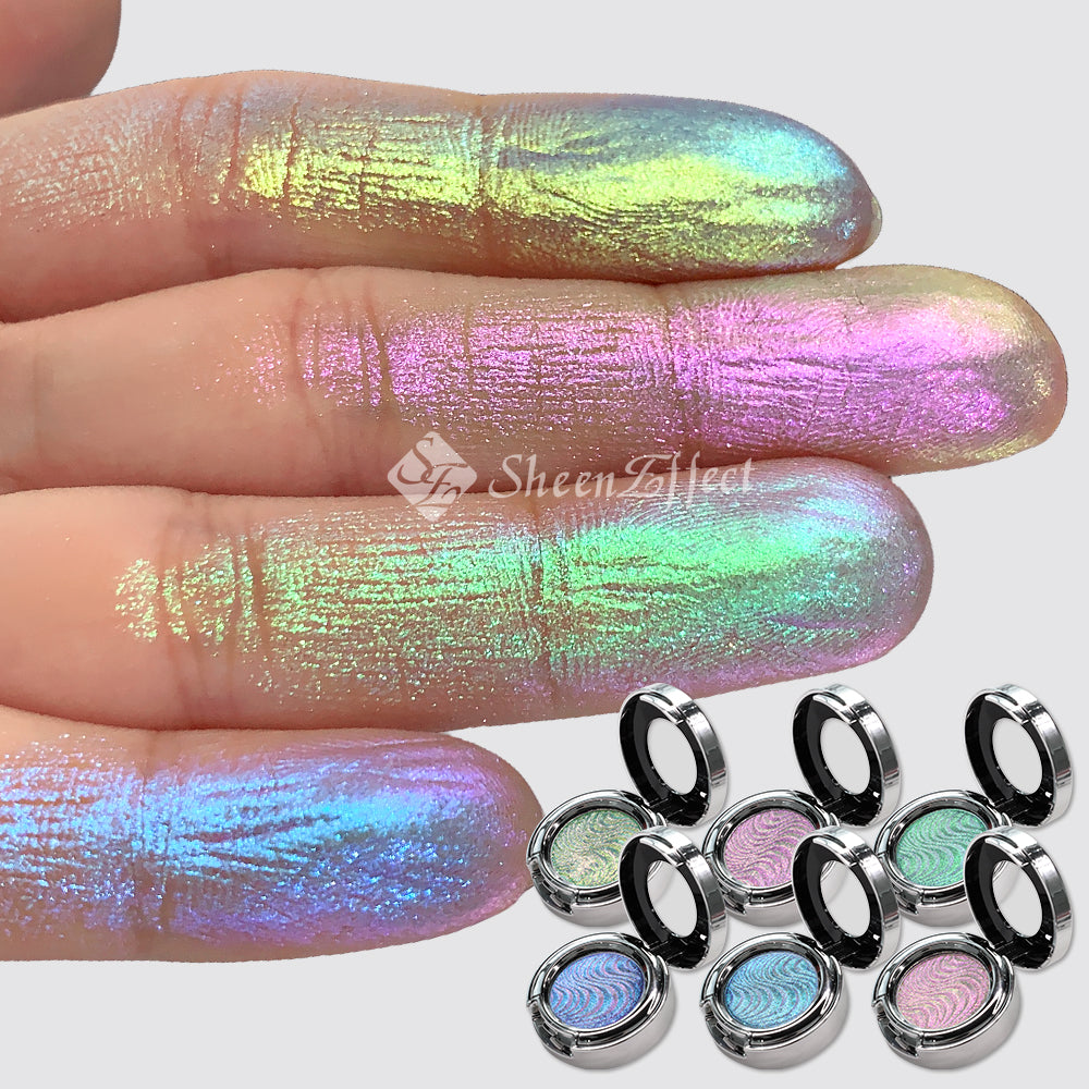 Chameleon Multichrome Pressed Eyeshadow Palette Color Shift | Customizable Cosmetic Artistry | Long-Wear Formula