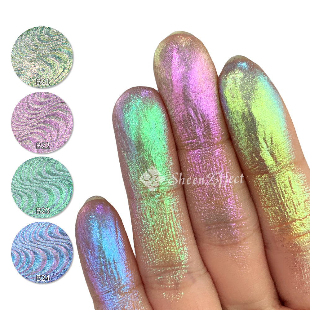 Chameleon Multichrome Pressed Eyeshadow Palette Color Shift | Customizable Cosmetic Artistry | Long-Wear Formula