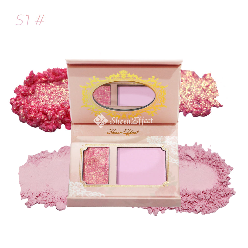 SheenEffect Vegan chameleon Glow Duo - Multidimensional Blush & Highlighter Palette