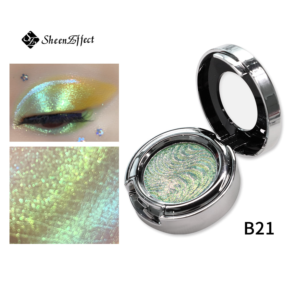 Chameleon Multichrome Pressed Eyeshadow Palette Color Shift | Customizable Cosmetic Artistry | Long-Wear Formula