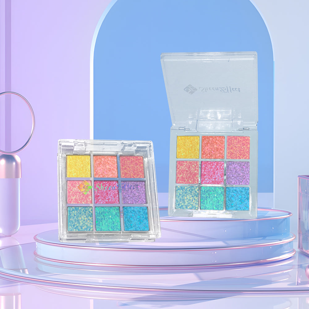 sheeneffect 9colors palette High Pigmented Iridescdent Glitter Mermaid Chameleon eyeshadow