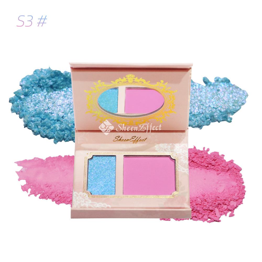 SheenEffect Vegan chameleon Glow Duo - Multidimensional Blush & Highlighter Palette