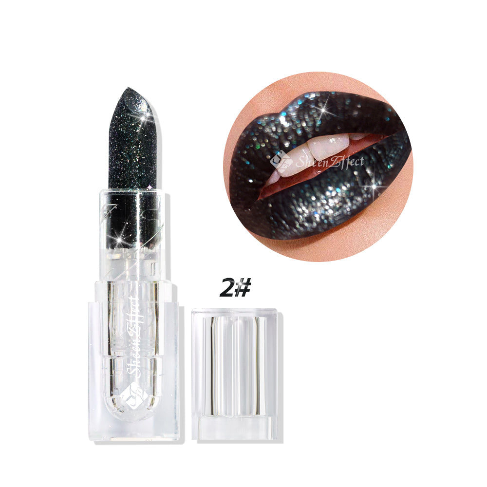 SheenEffect Holographic Black Lipstick – Multi-Dimensional Metallic Finish | Long-Lasting Hydration | Customizable Cosmetic Formulas