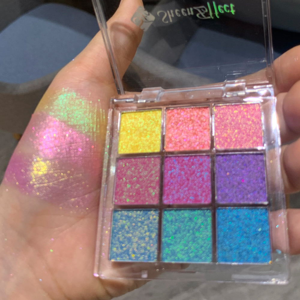 sheeneffect 9colors palette High Pigmented Iridescdent Glitter Mermaid Chameleon eyeshadow