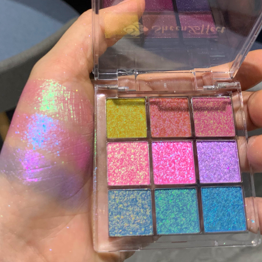 sheeneffect 9colors palette High Pigmented Iridescdent Glitter Mermaid Chameleon eyeshadow
