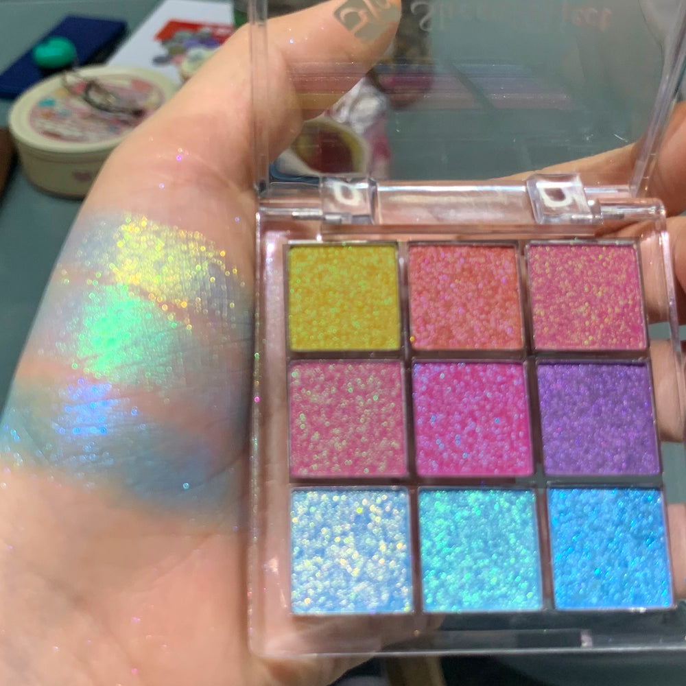sheeneffect 9colors palette High Pigmented Iridescdent Glitter Mermaid Chameleon eyeshadow