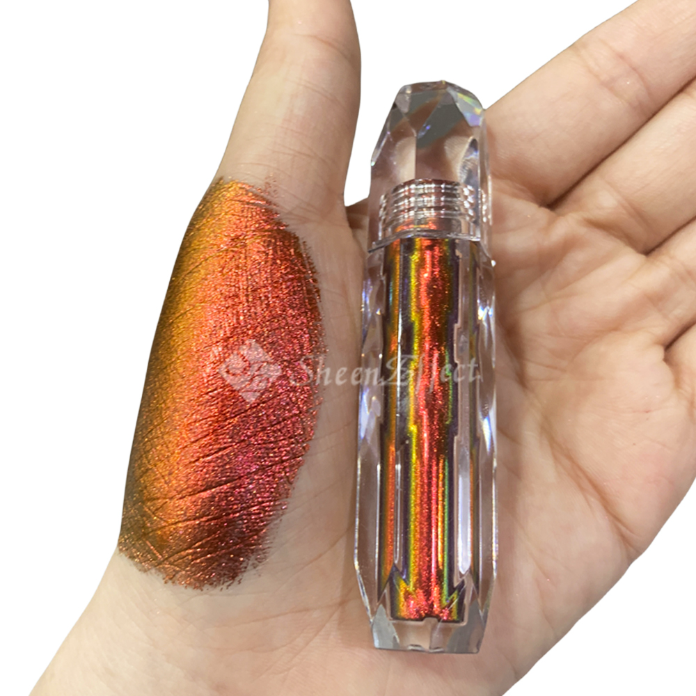Chameleon Liquid Eyeshadow – Black-to-Red Color Shift, 18H Crease-Proof Metallic Finish