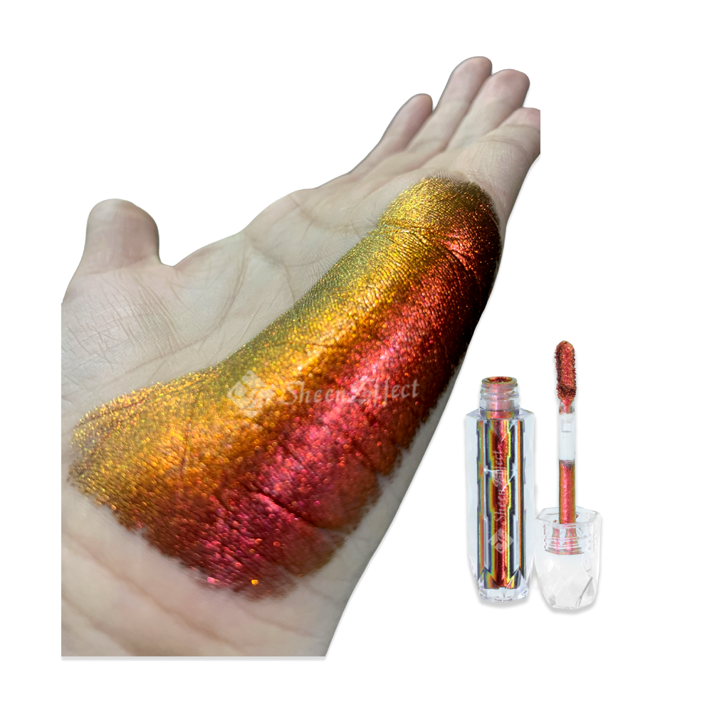 Chameleon Liquid Eyeshadow – Black-to-Red Color Shift, 18H Crease-Proof Metallic Finish