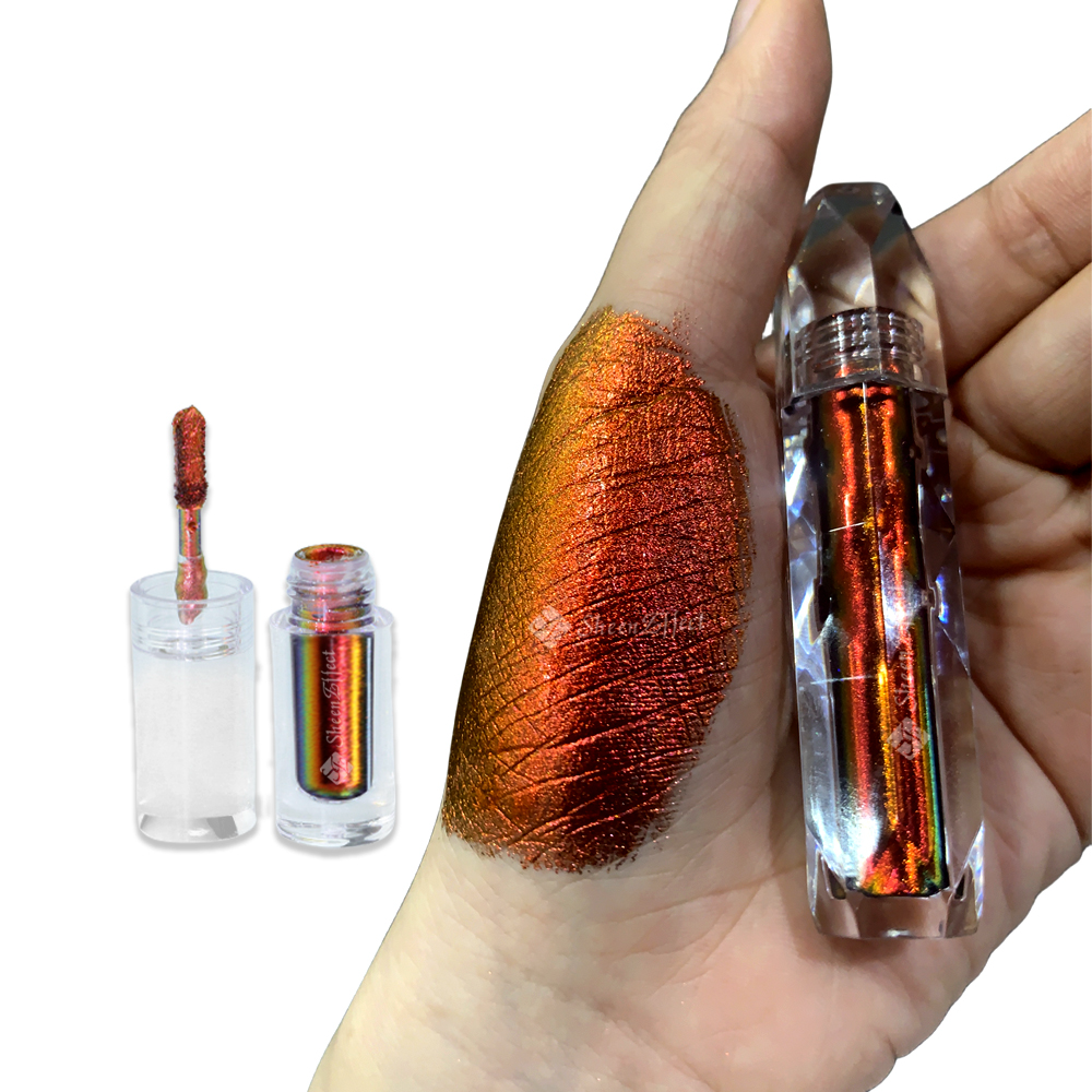 Chameleon Liquid Eyeshadow – Black-to-Red Color Shift, 18H Crease-Proof Metallic Finish
