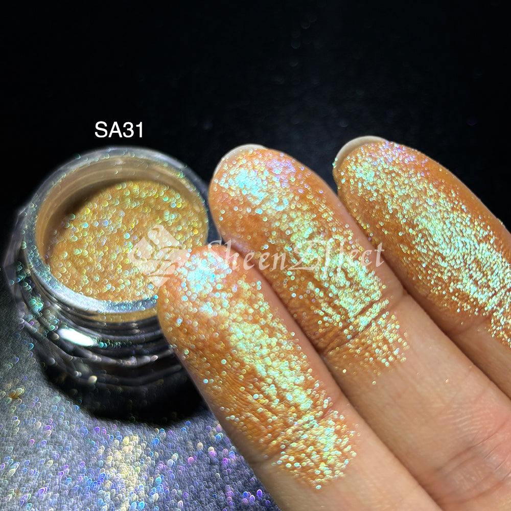 Sheen Effect Diamond Star Recolored Powder - Multichrome Pigment for Cosmic Makeup, Nails & Art