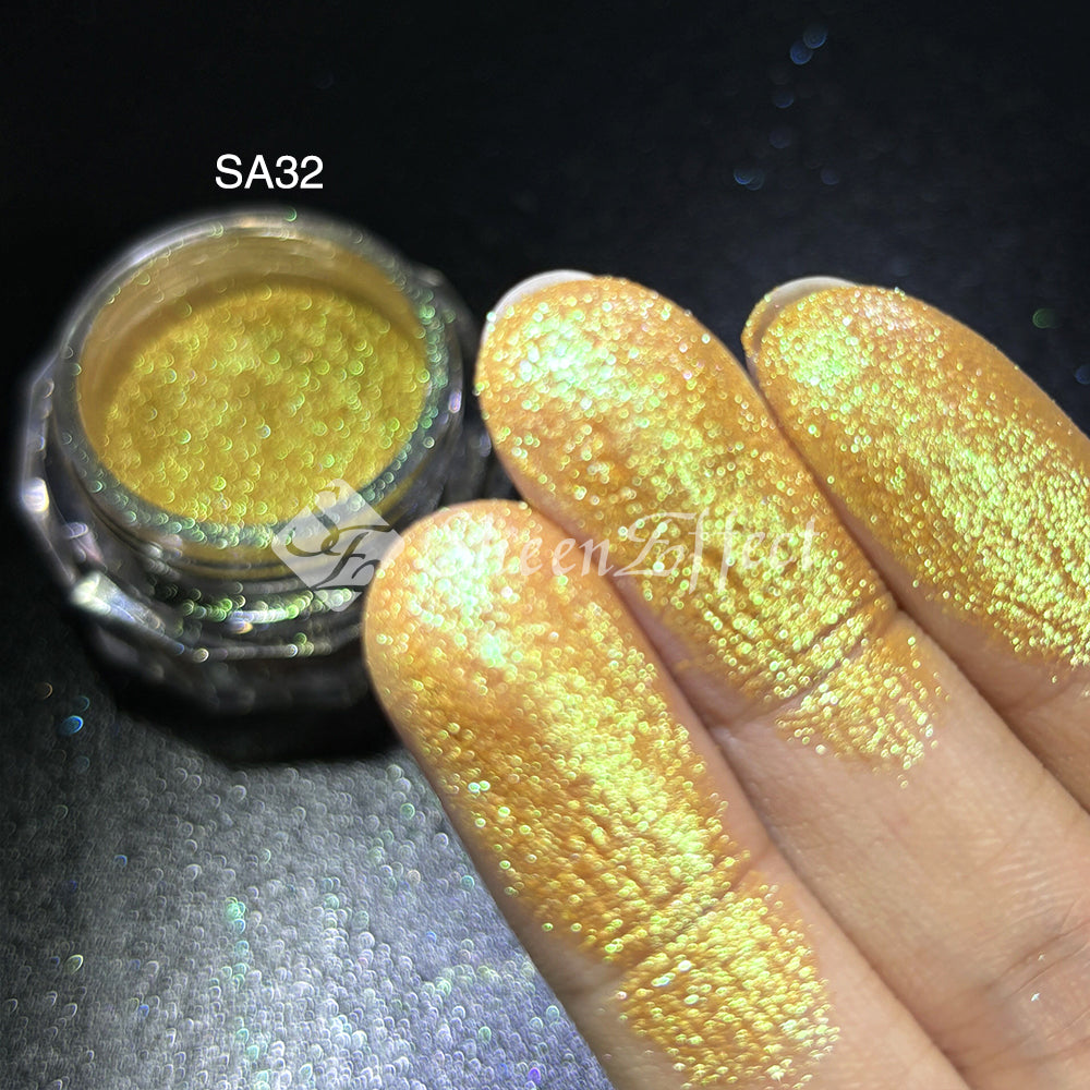 Sheen Effect Diamond Star Recolored Powder - Multichrome Pigment for Cosmic Makeup, Nails & Art