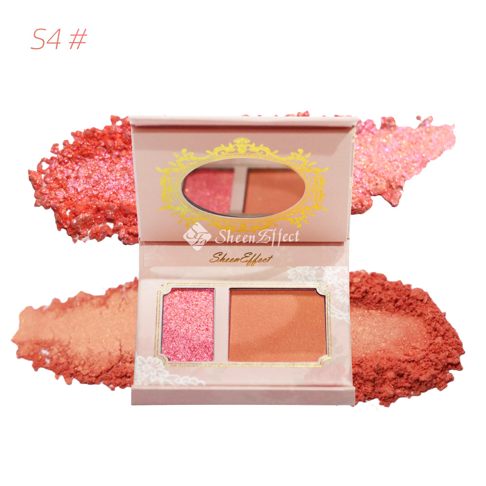 SheenEffect Vegan chameleon Glow Duo - Multidimensional Blush & Highlighter Palette