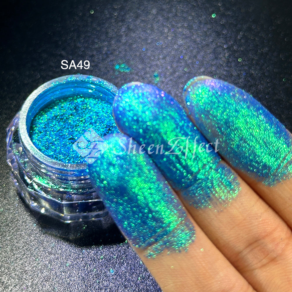 Sheen Effect Diamond Star Recolored Powder - Multichrome Pigment for Cosmic Makeup, Nails & Art