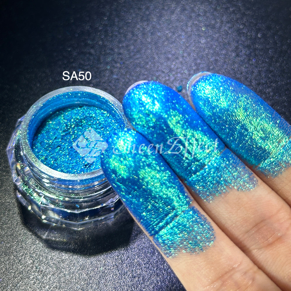 Sheen Effect Diamond Star Recolored Powder - Multichrome Pigment for Cosmic Makeup, Nails & Art