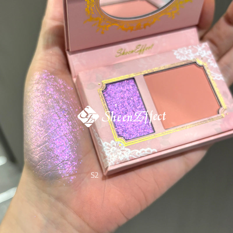 SheenEffect Vegan chameleon Glow Duo - Multidimensional Blush & Highlighter Palette