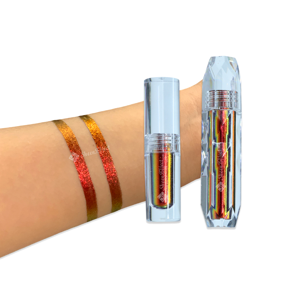 Chameleon Liquid Eyeshadow – Black-to-Red Color Shift, 18H Crease-Proof Metallic Finish