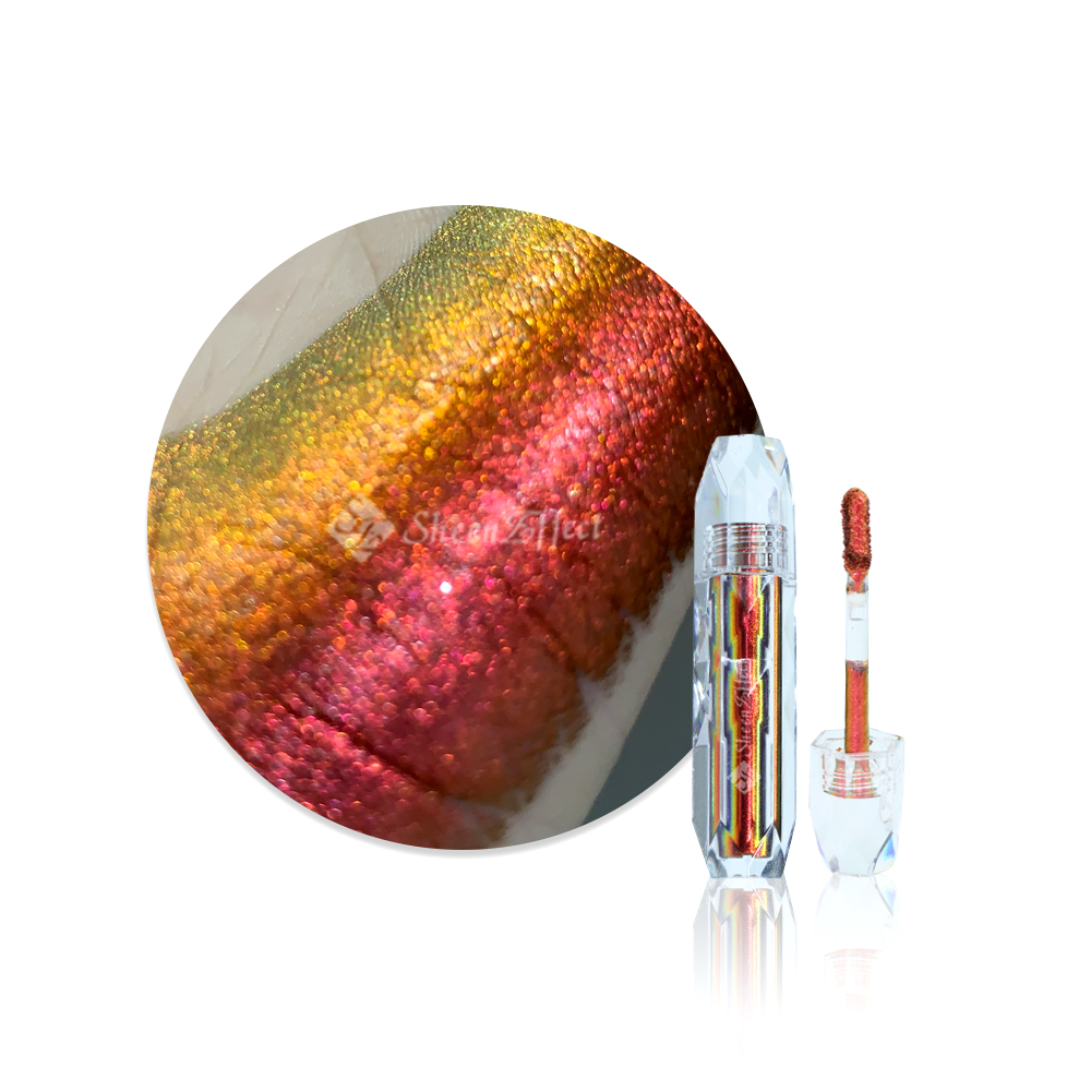 Chameleon Liquid Eyeshadow – Black-to-Red Color Shift, 18H Crease-Proof Metallic Finish